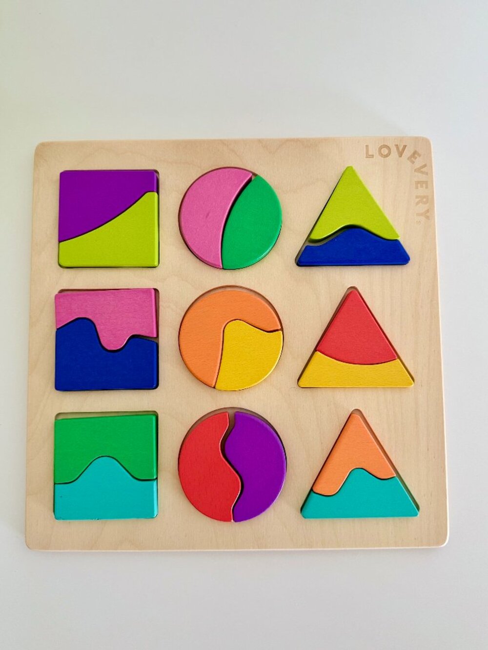 Lovevery Land and sky Wooden Shape Puzzle for Kids